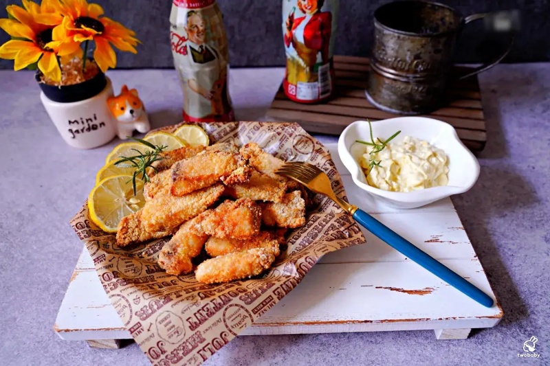 氣炸鍋食譜 香酥魚塊 不用油炸一樣外酥內嫩又爽口！ @兔貝比的菲比尋嚐